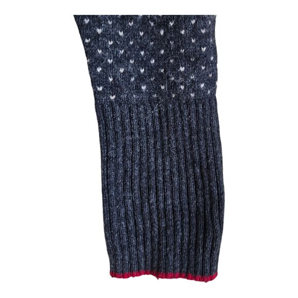 EDDIE BAUER Women's S Sweater Fair Isle Oslo Funnel Neck Gray Red Wool Blend 36" - Picture 7 of 10